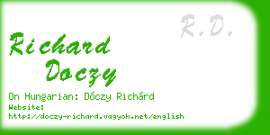 richard doczy business card